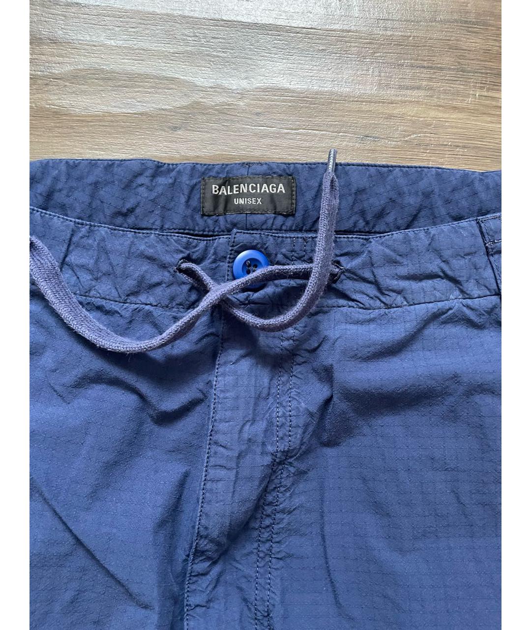 BALENCIAGA Темно-синие хлопковые шорты, фото 3