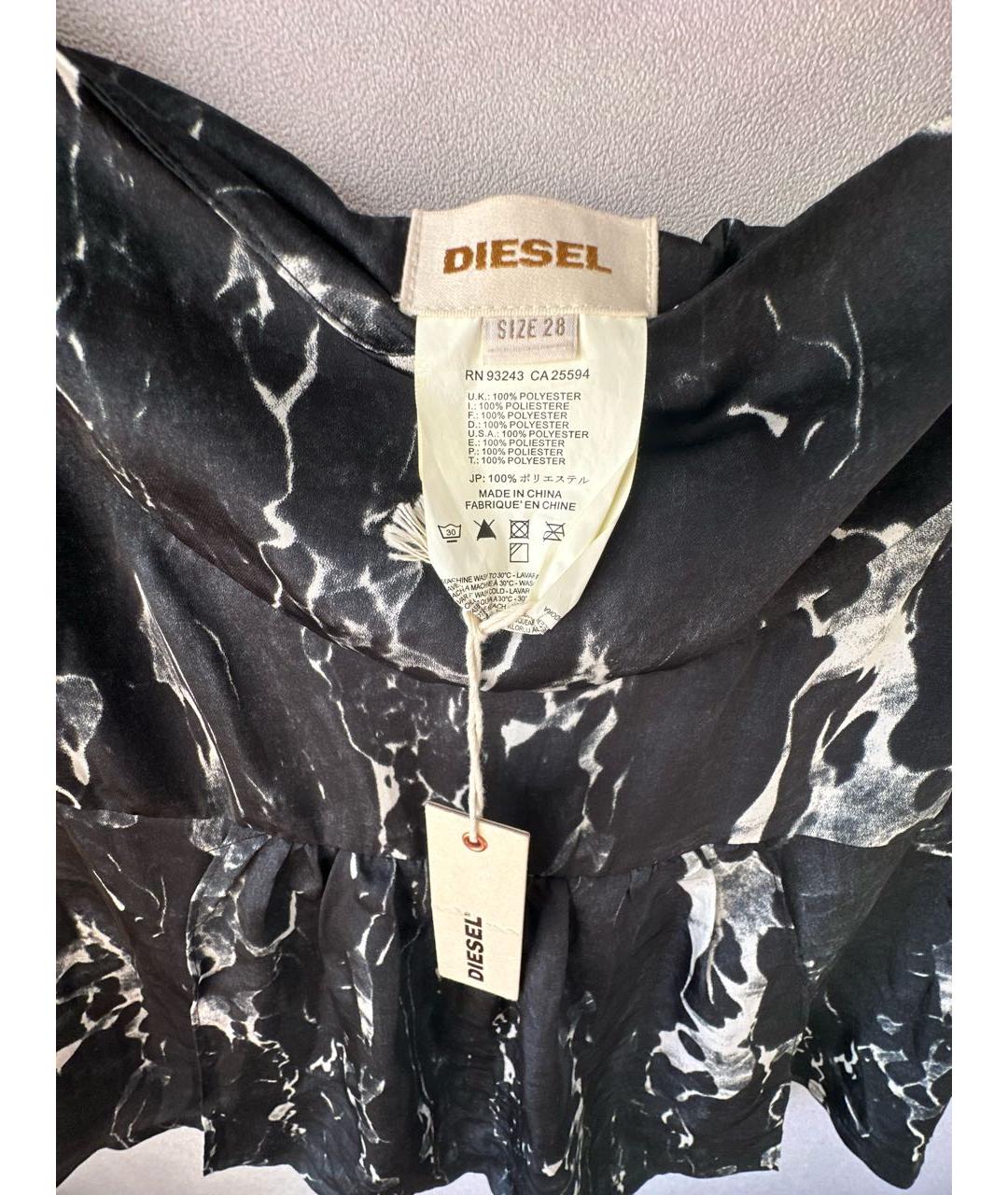 DIESEL Черная полиэстеровая юбка мини, фото 3