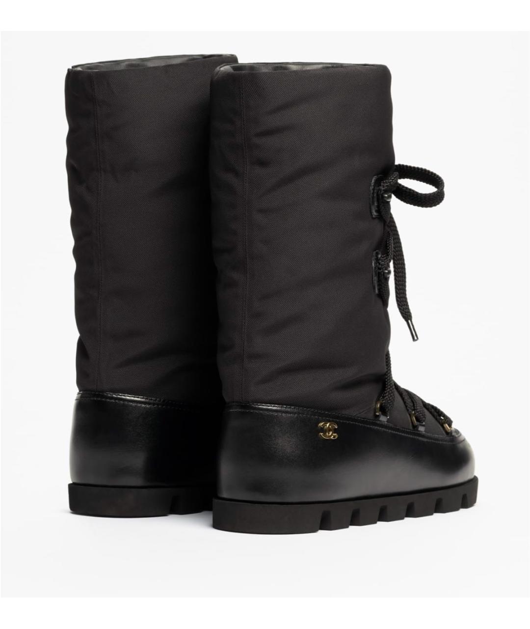 CHANEL Черные синтетические сапоги, фото 3