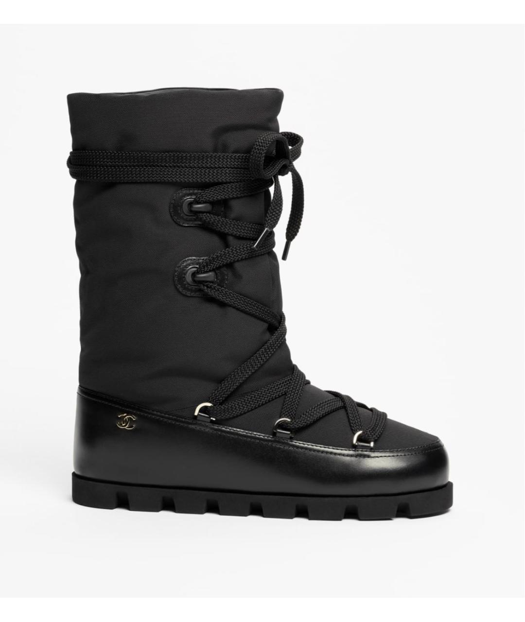 CHANEL Черные синтетические сапоги, фото 4