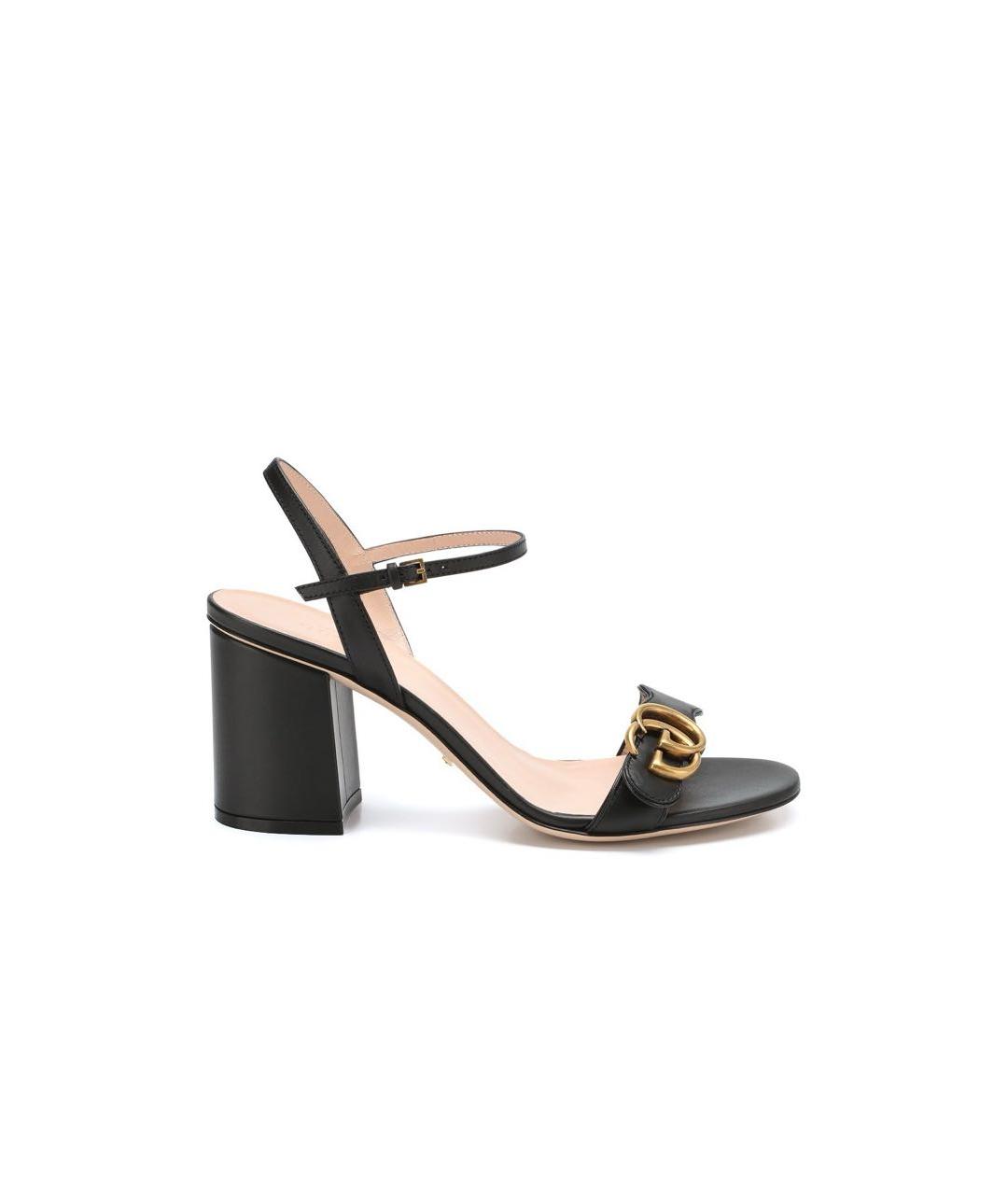 GUCCI Черные кожаные босоножки, фото 8