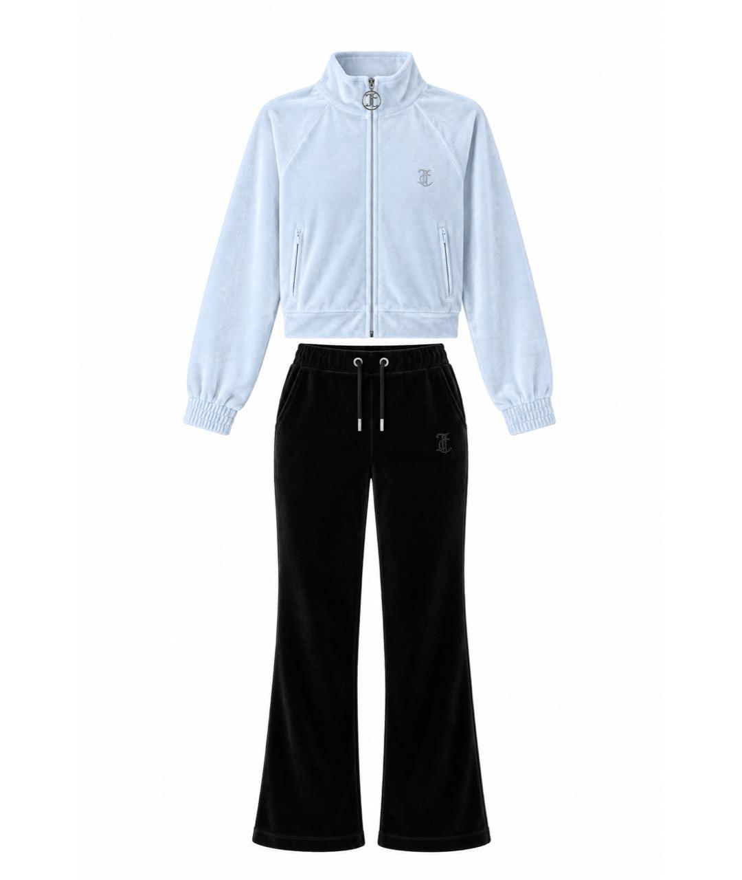 JUICY COUTURE Голубой велюровый спортивные костюмы, фото 9