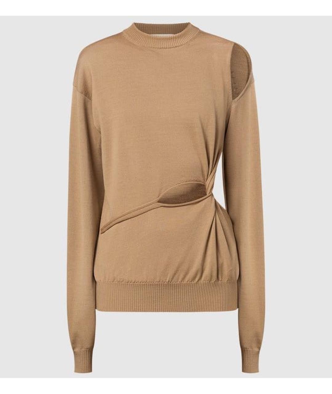 SPORTMAX Бежевый шерстяной джемпер / свитер, фото 6