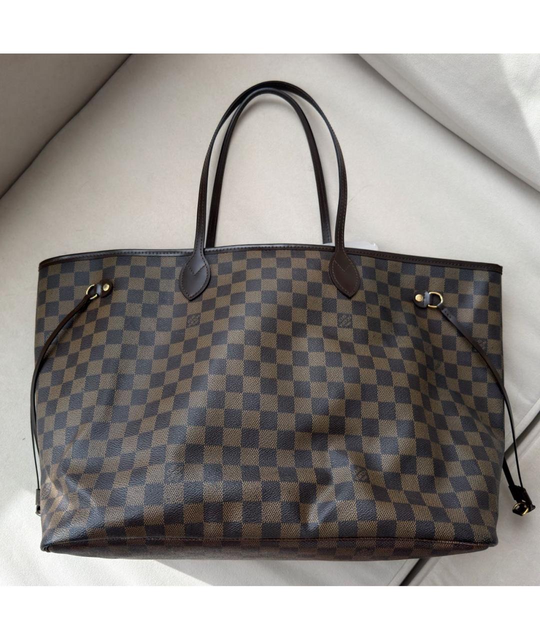 LOUIS VUITTON Коричневая сумка тоут из канвы, фото 3