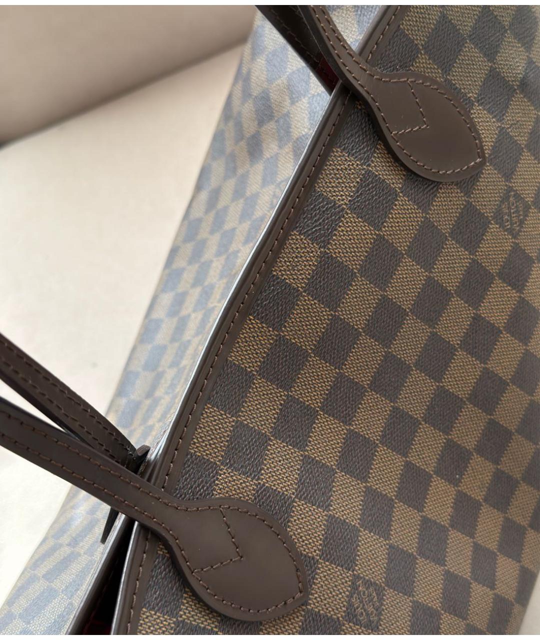 LOUIS VUITTON Коричневая сумка тоут из канвы, фото 4