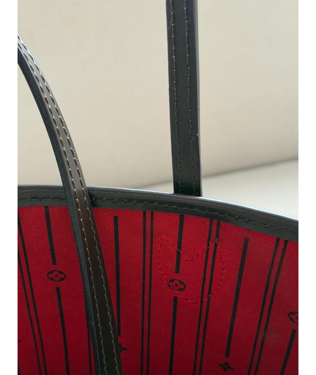 LOUIS VUITTON Коричневая сумка тоут из канвы, фото 5