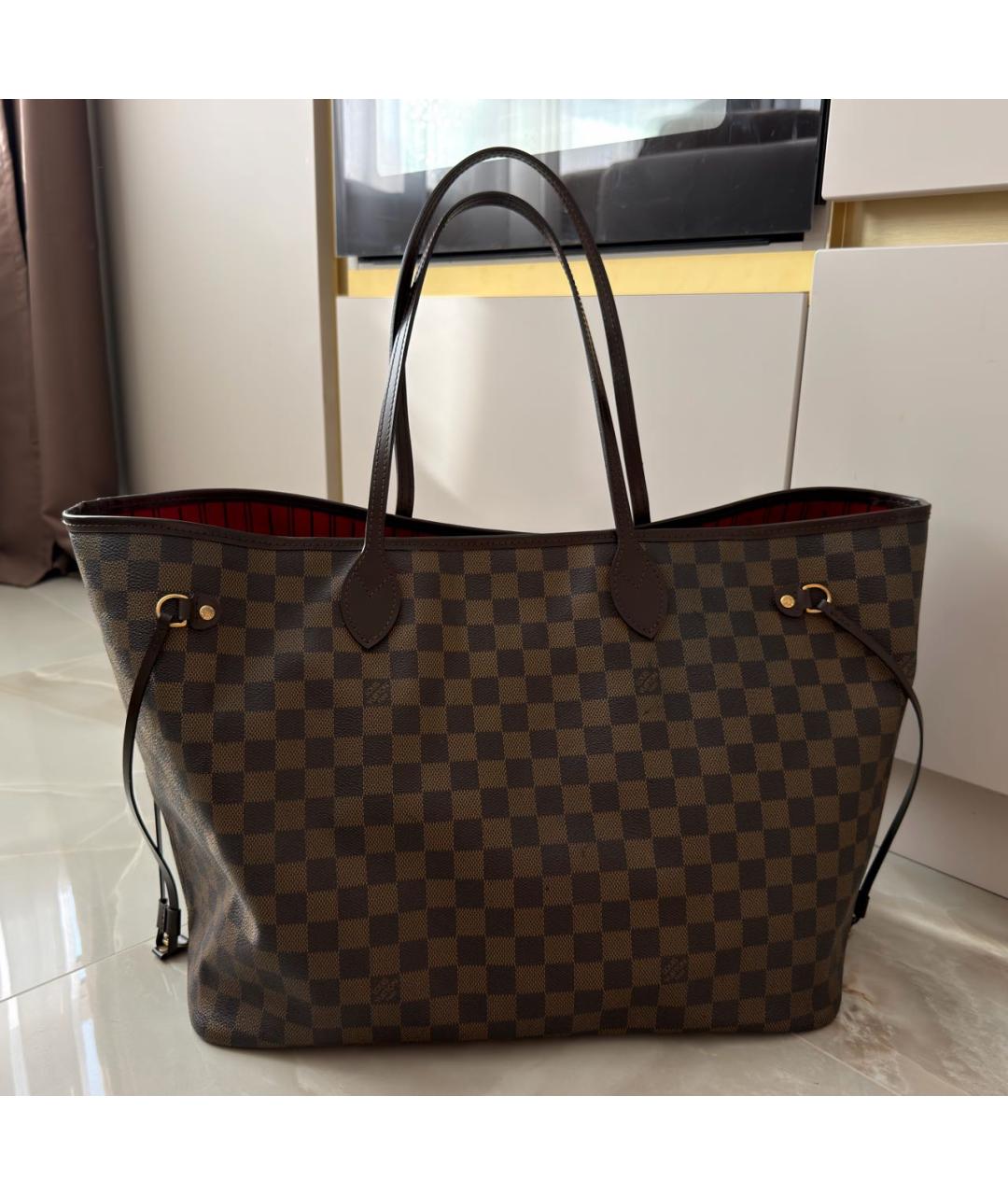 LOUIS VUITTON Коричневая сумка тоут из канвы, фото 8