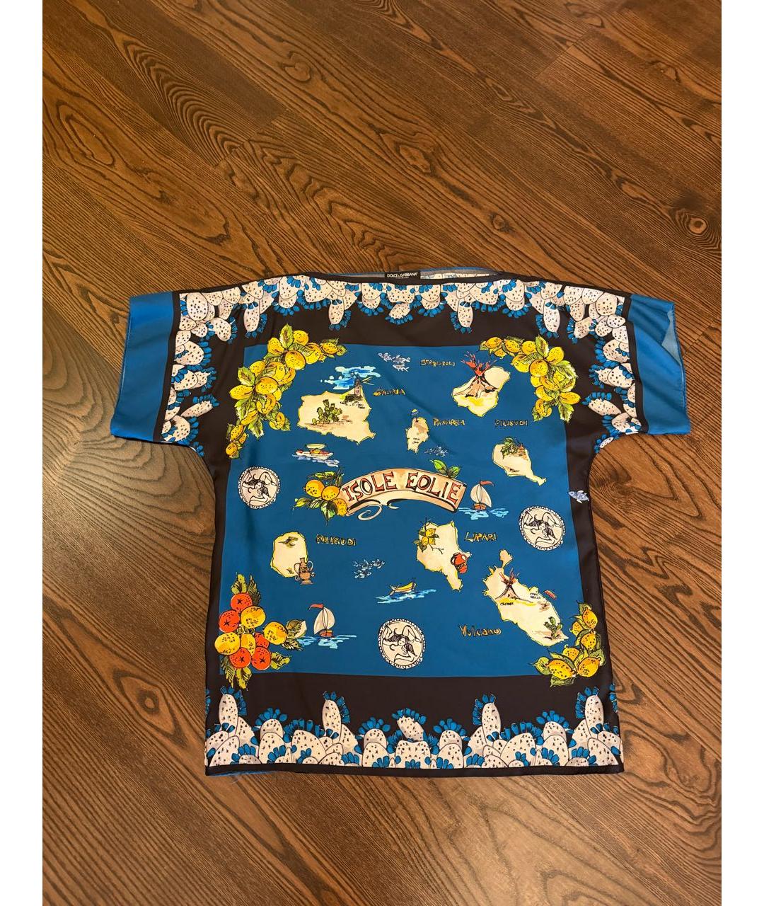 DOLCE&GABBANA Синяя шелковая блузы, фото 8