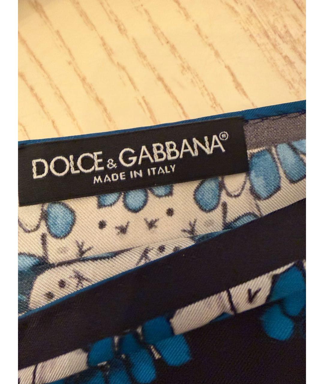 DOLCE&GABBANA Синяя шелковая блузы, фото 3