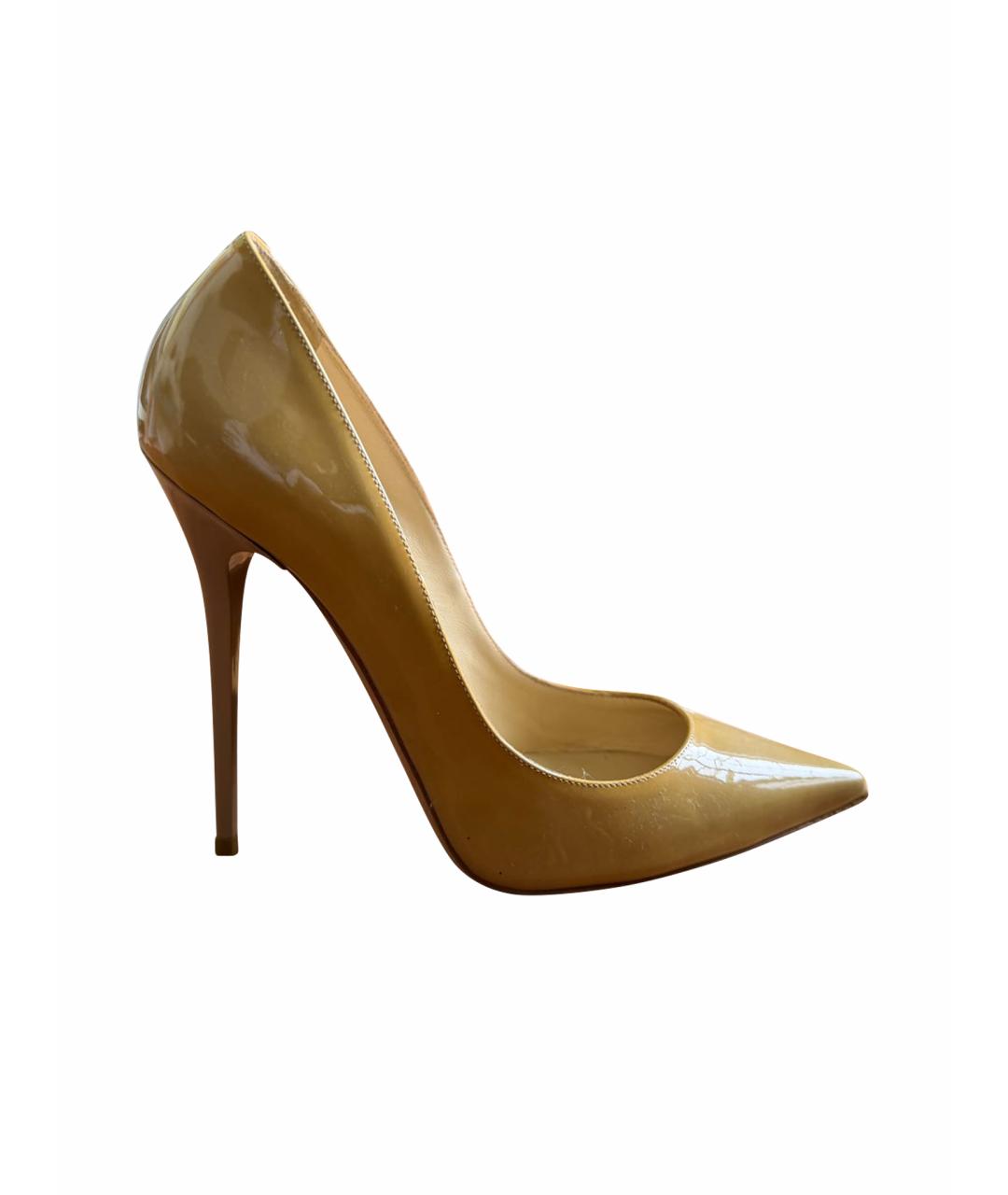JIMMY CHOO Бежевые туфли из лакированной кожи, фото 1