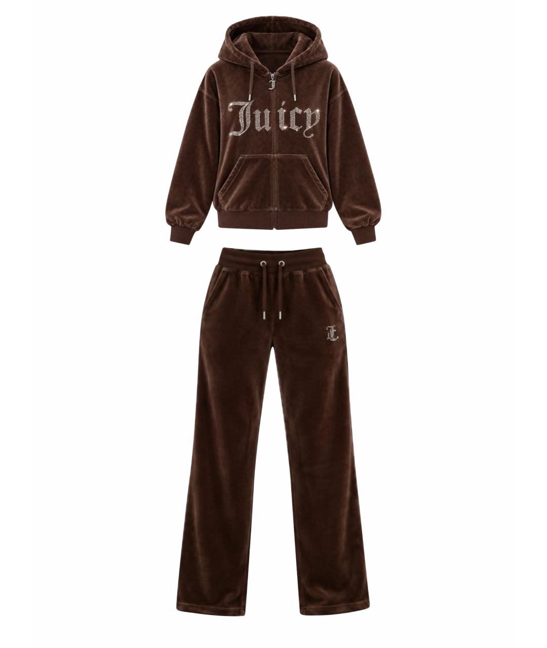 JUICY COUTURE Коричневый велюровый спортивные костюмы, фото 1