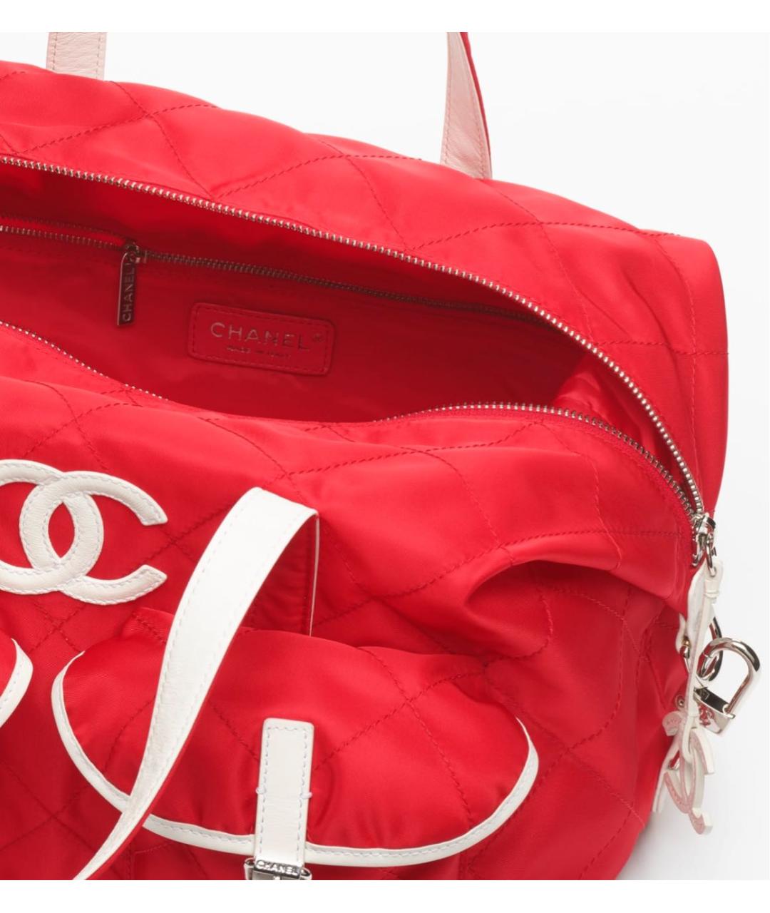 CHANEL Красная нейлоновая дорожная/спортивная сумка, фото 2