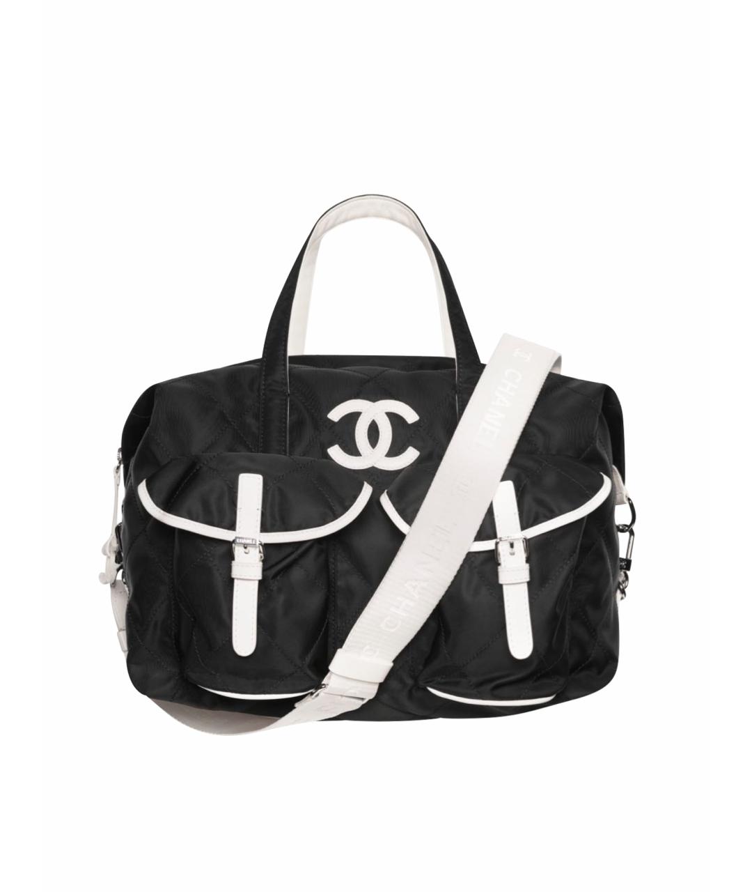 CHANEL Черная нейлоновая дорожная/спортивная сумка, фото 1