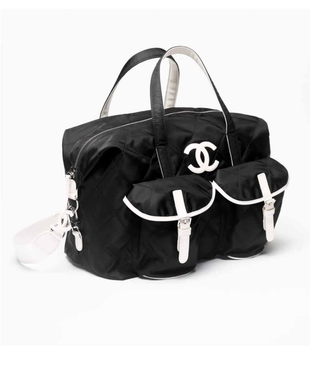 CHANEL Черная нейлоновая дорожная/спортивная сумка, фото 2