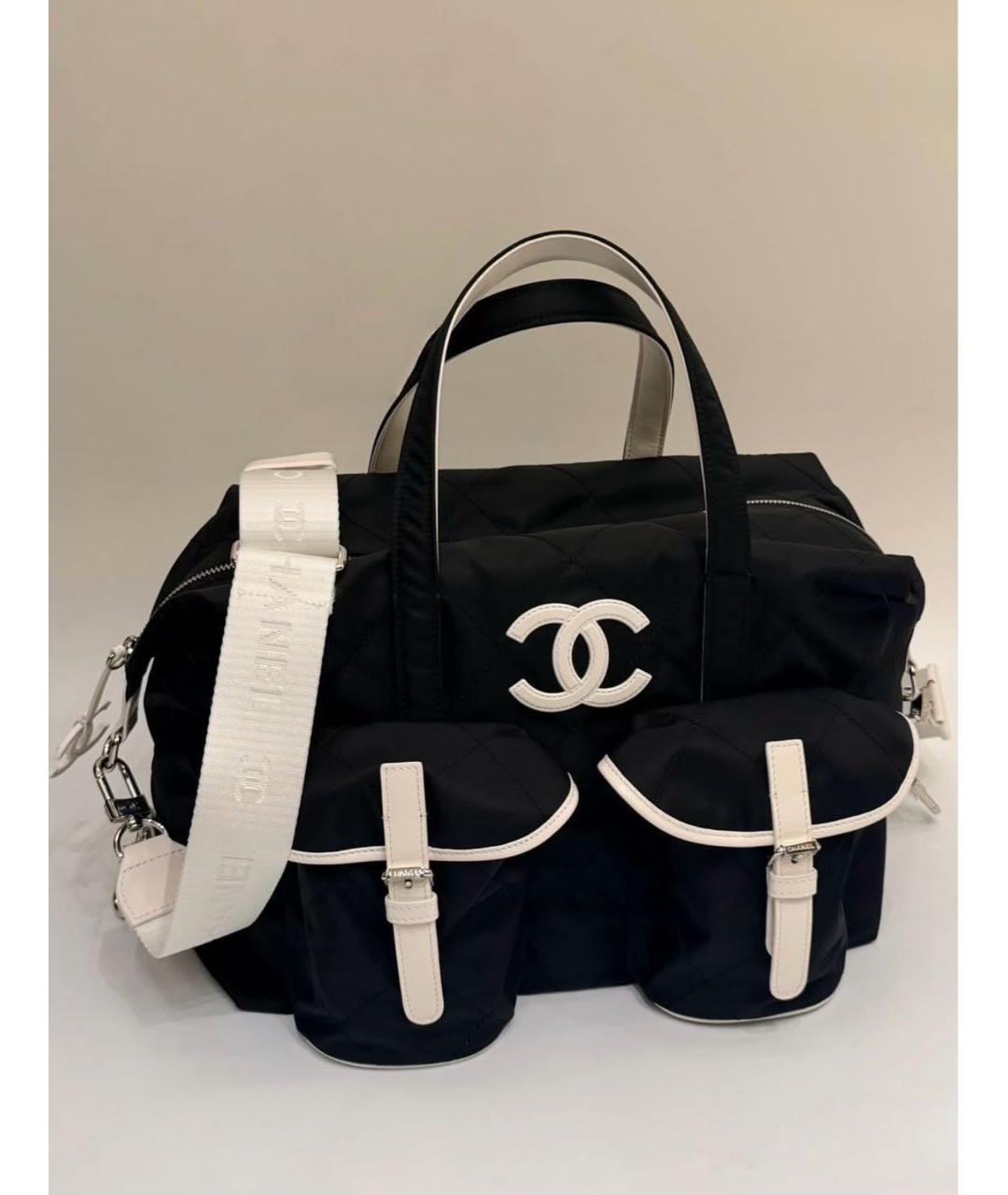 CHANEL Черная нейлоновая дорожная/спортивная сумка, фото 4