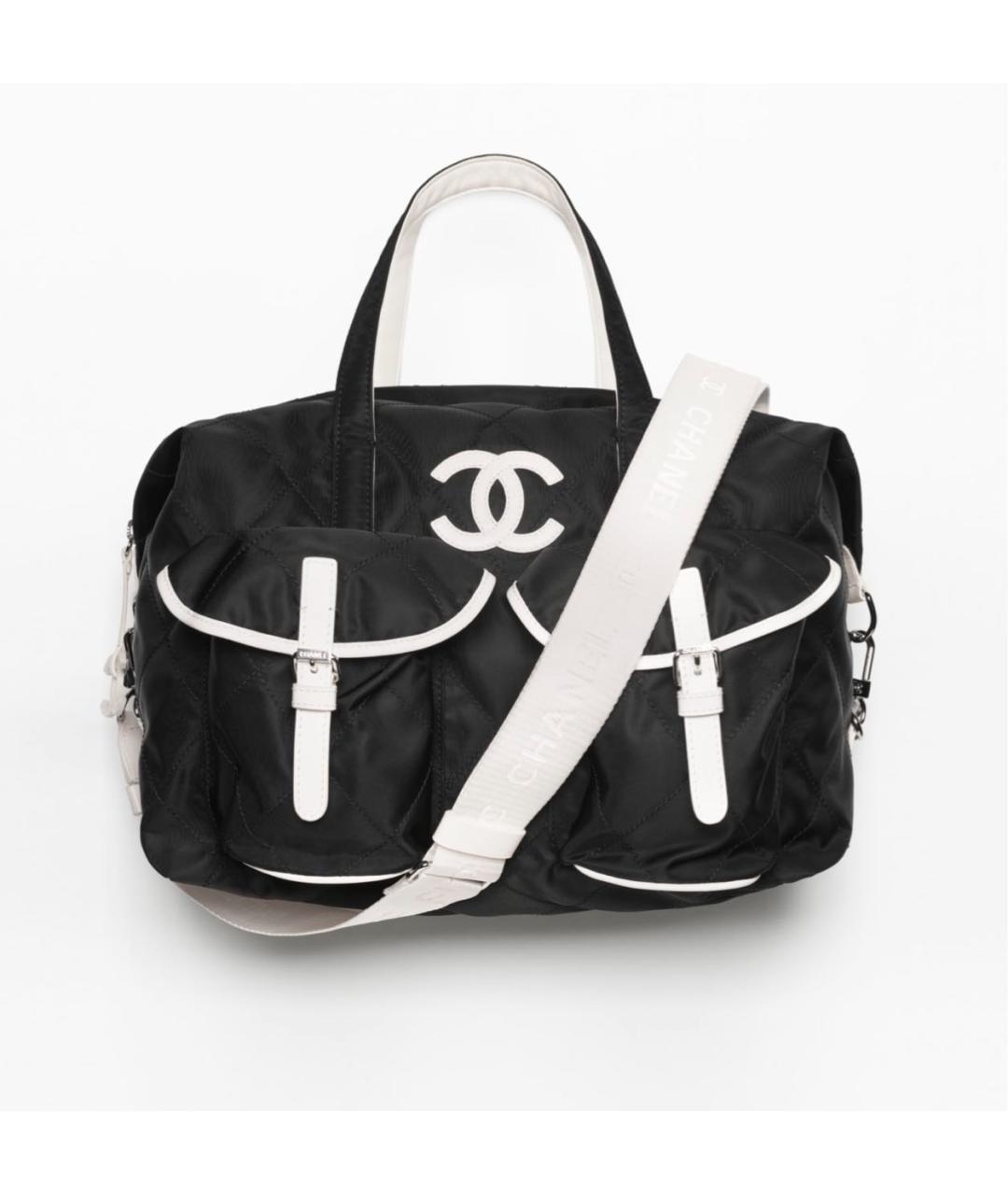 CHANEL Черная нейлоновая дорожная/спортивная сумка, фото 5