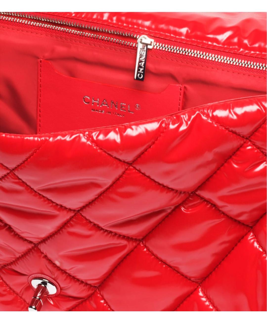 CHANEL Красная нейлоновая сумка тоут, фото 3