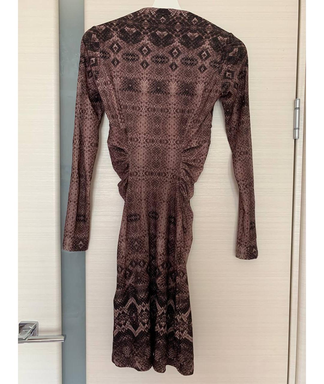 ROBERTO CAVALLI Коричневое полиамидовое повседневное платье, фото 2