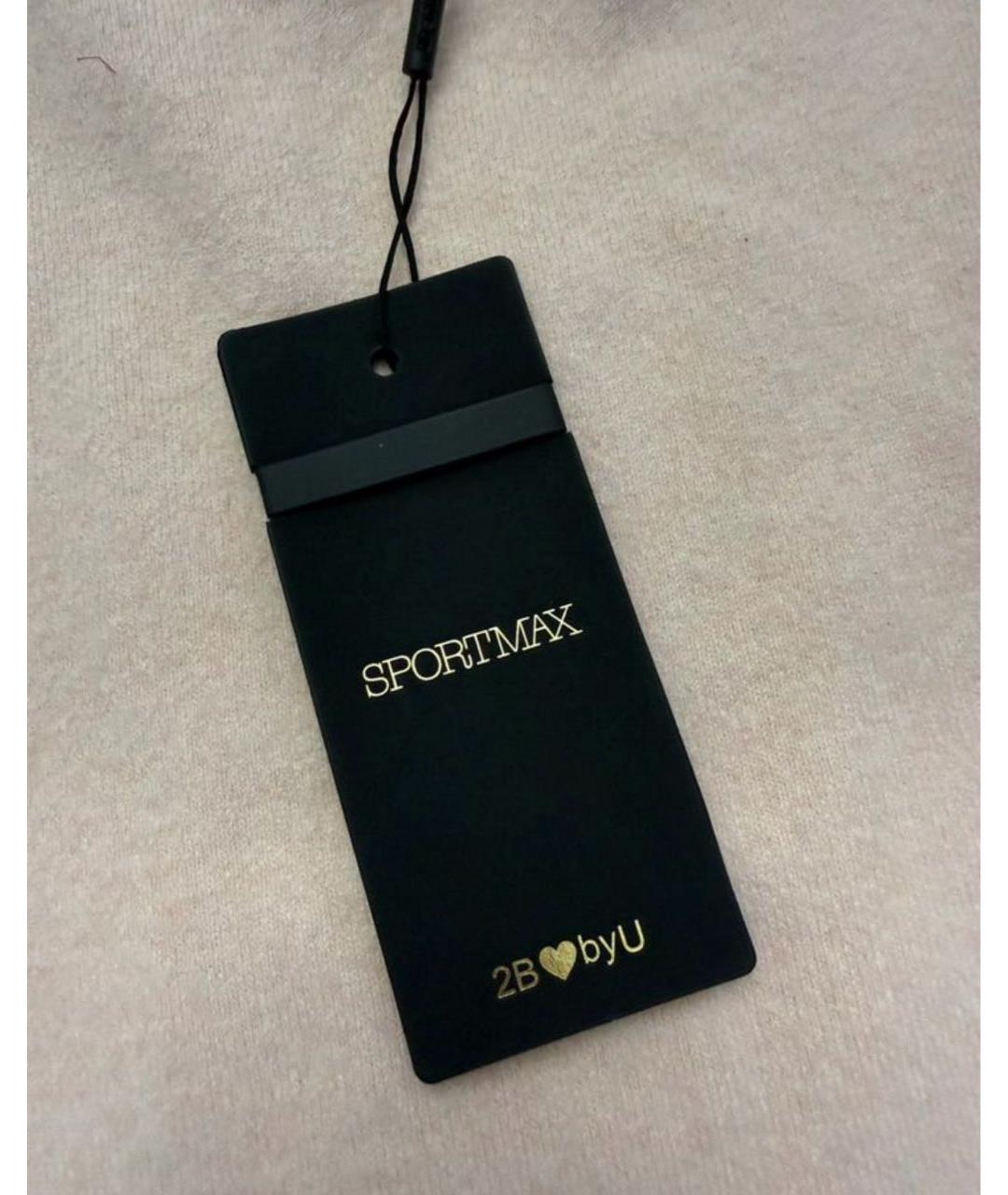 SPORTMAX Розовая кашемировая юбка миди, фото 3