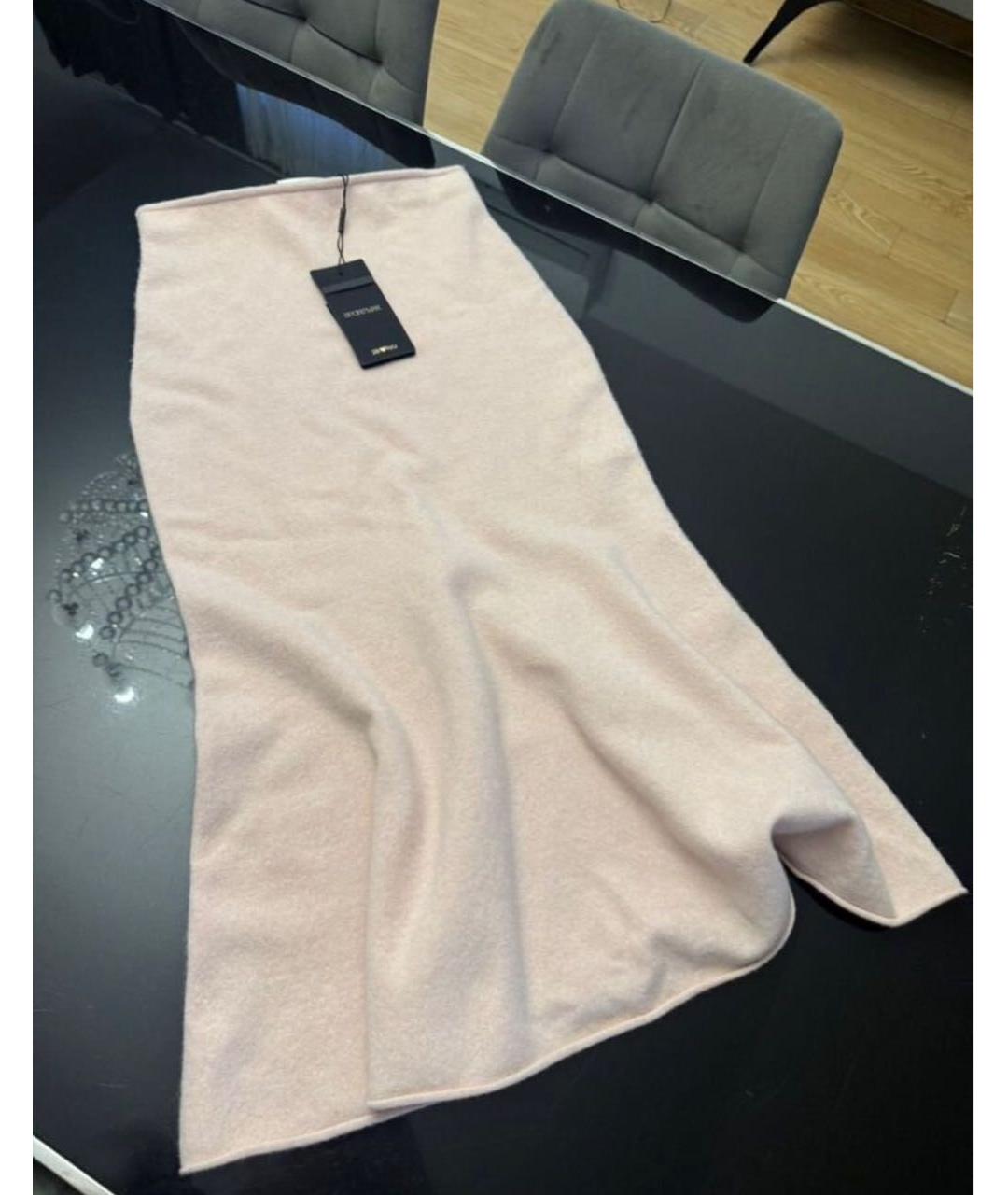SPORTMAX Розовая кашемировая юбка миди, фото 7