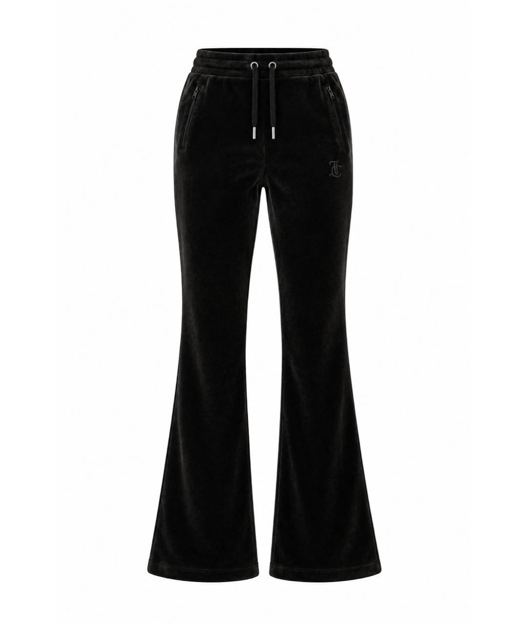 JUICY COUTURE Черные велюровые прямые брюки, фото 9
