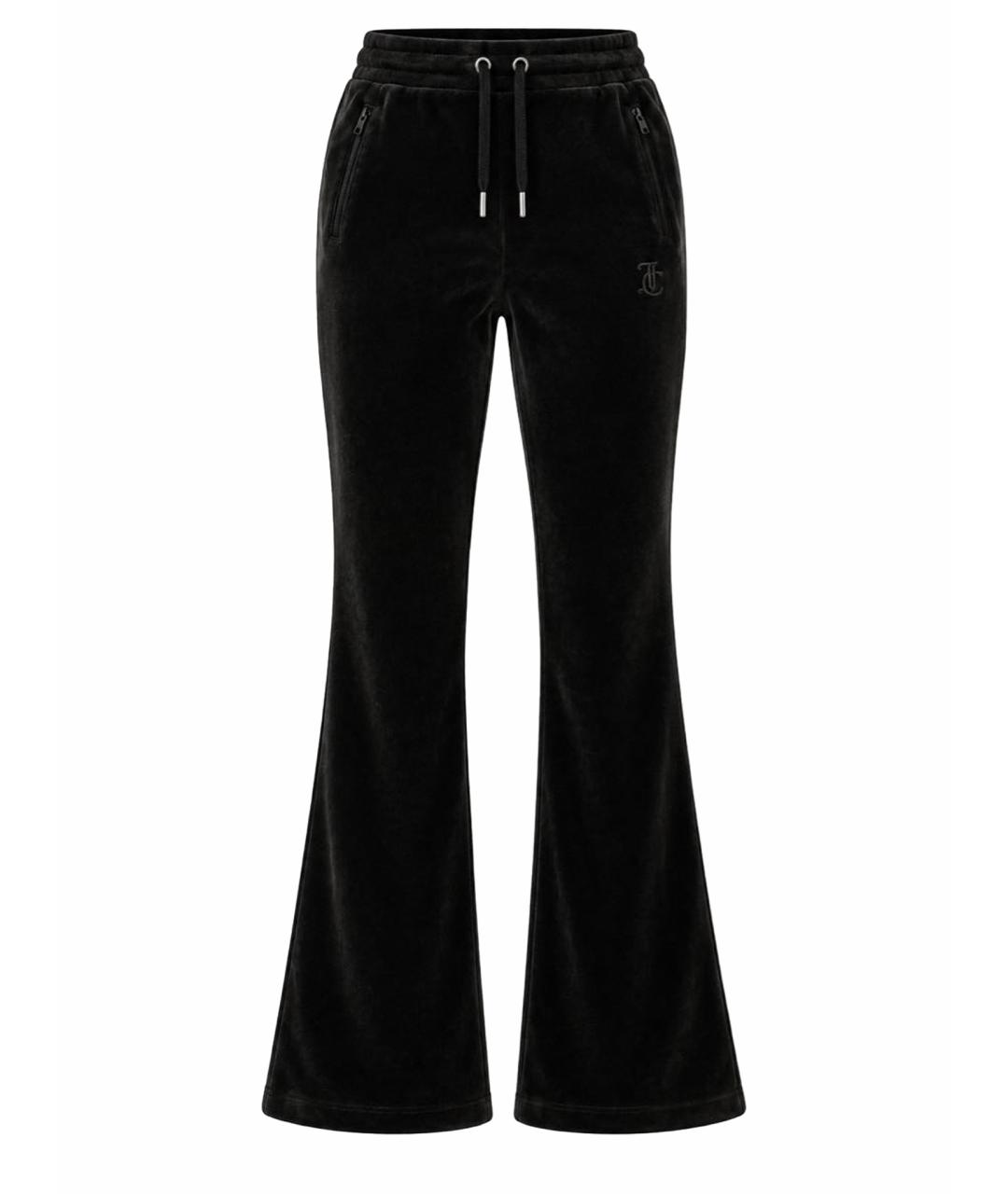 JUICY COUTURE Черные велюровые прямые брюки, фото 1
