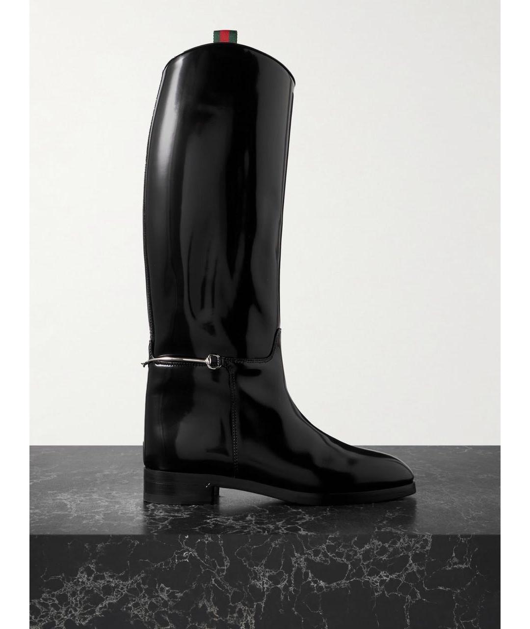 GUCCI Черные сапоги из лакированной кожи, фото 9