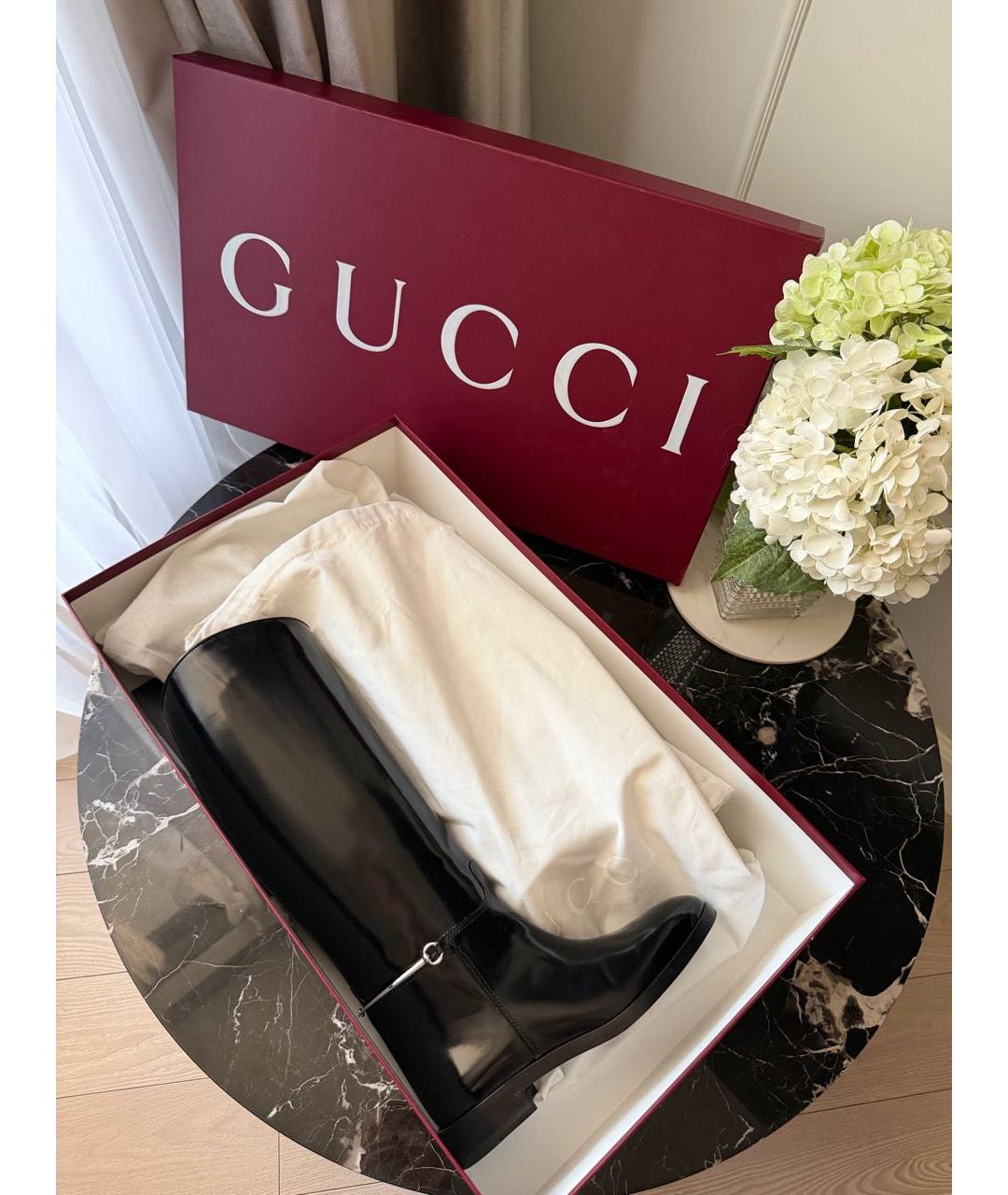 GUCCI Черные сапоги из лакированной кожи, фото 6