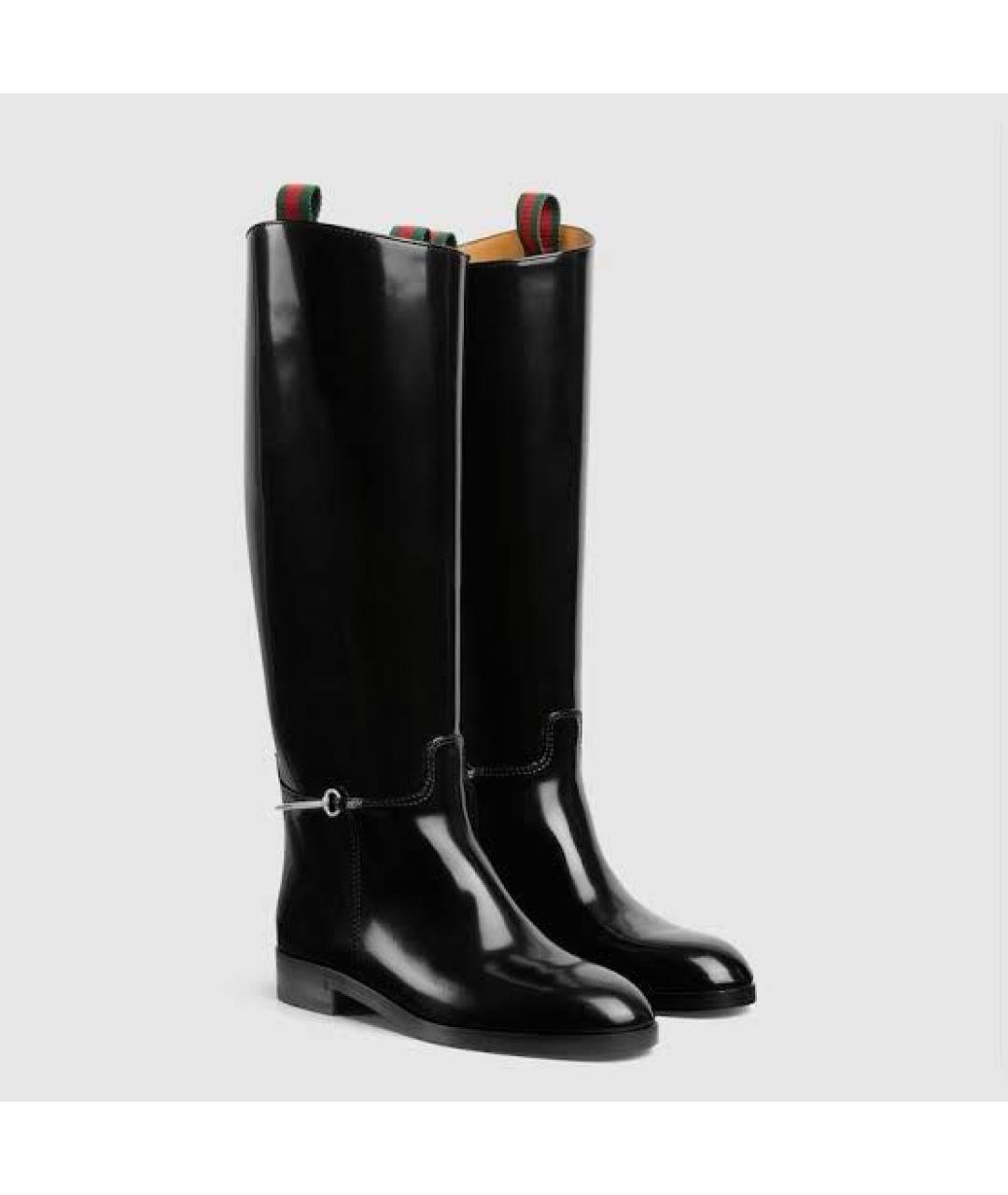 GUCCI Черные сапоги из лакированной кожи, фото 4