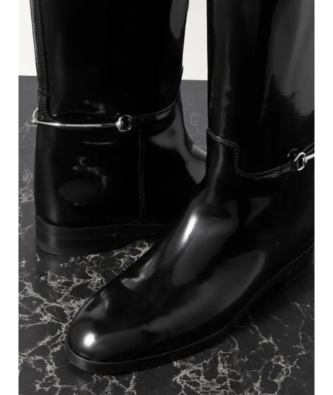 GUCCI Черные сапоги из лакированной кожи, фото 2