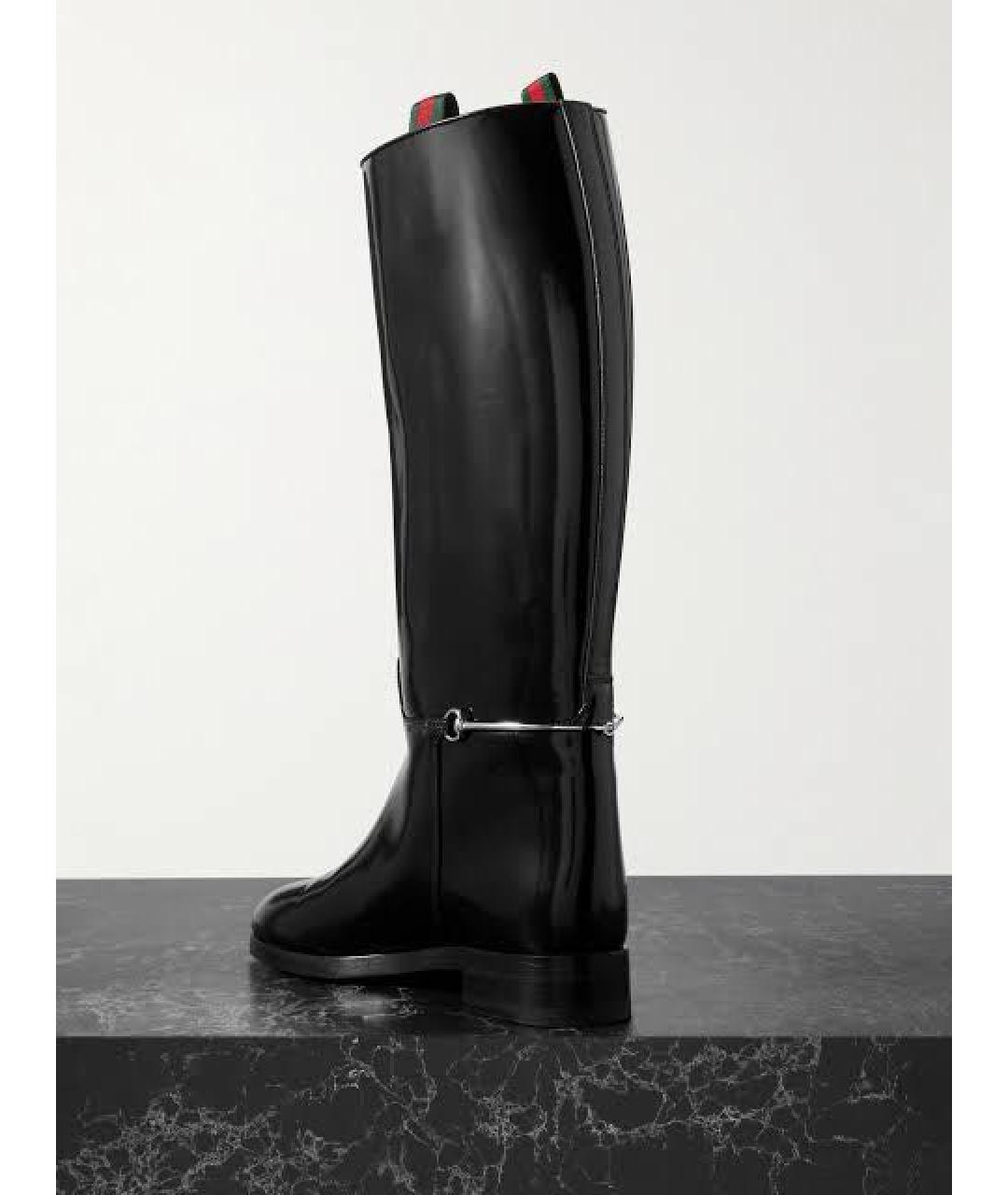 GUCCI Черные сапоги из лакированной кожи, фото 3