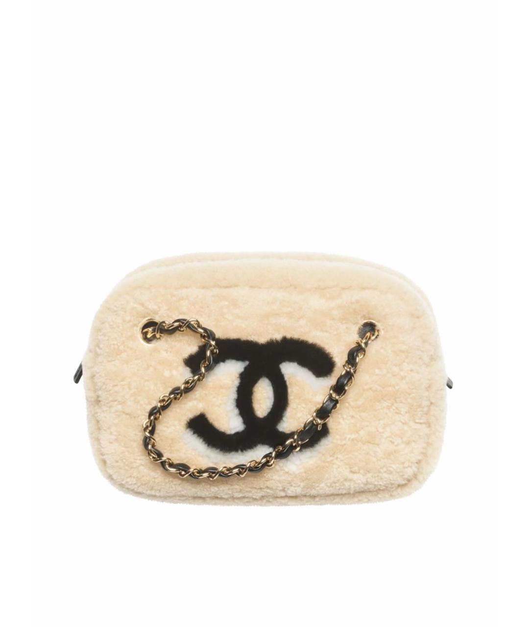 CHANEL Бежевая кожаная сумка через плечо, фото 1