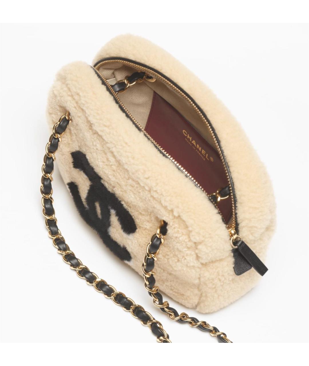 CHANEL Бежевая кожаная сумка через плечо, фото 3