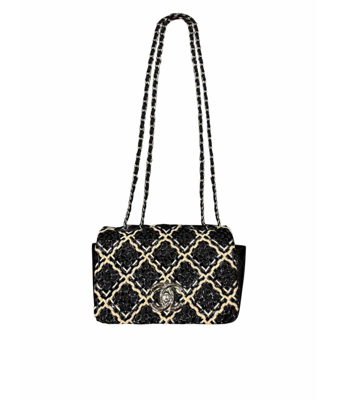 CHANEL Черная сумка через плечо из лакированной кожи, фото 1