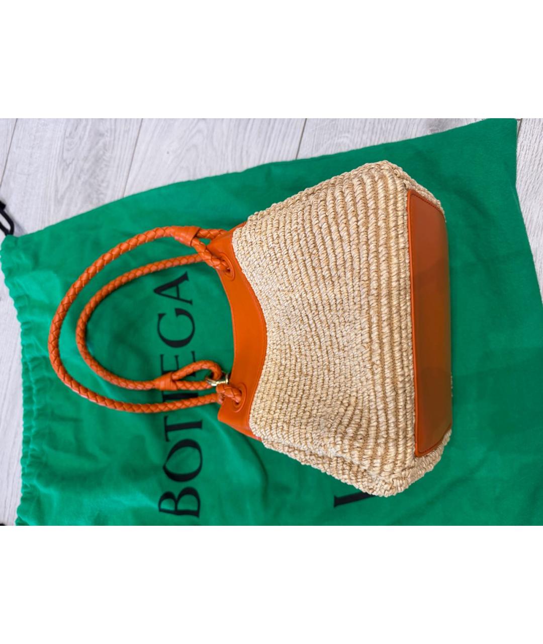 BOTTEGA VENETA Оранжевая плетеная сумка с короткими ручками, фото 3