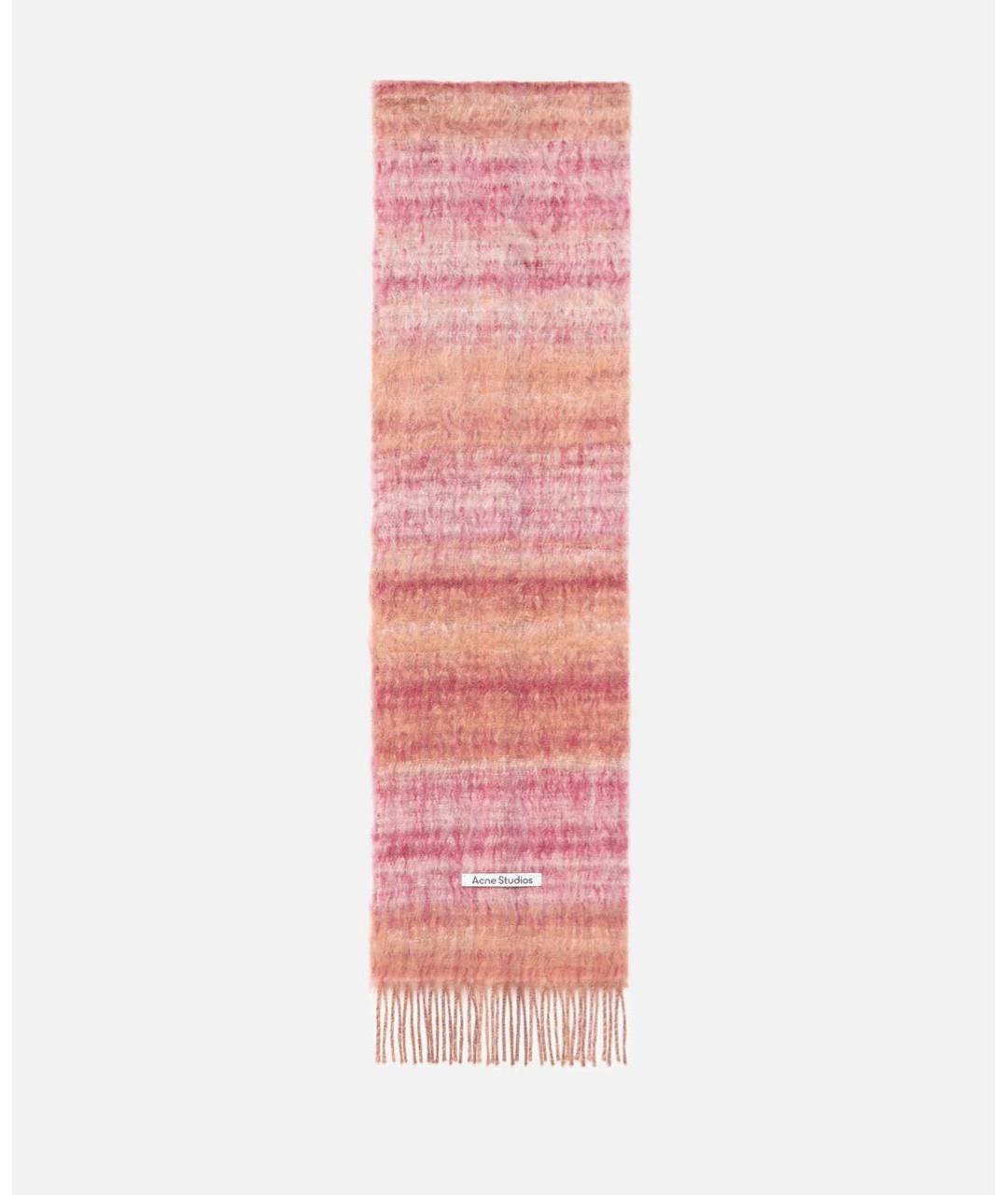 ACNE STUDIOS Розовый шерстяной шарф, фото 4