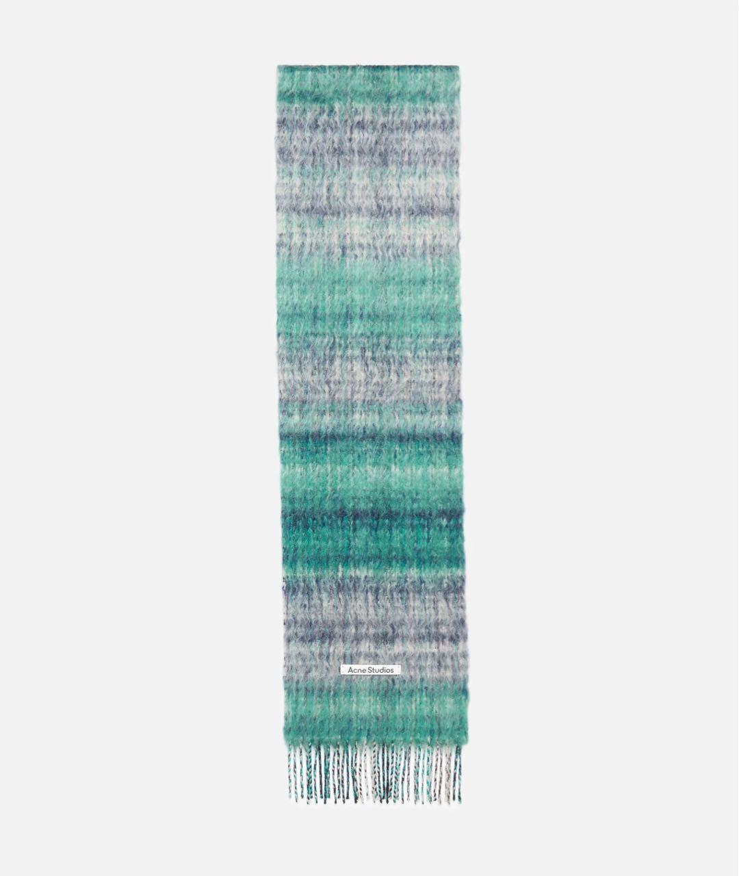 ACNE STUDIOS Бирюзовый шерстяной шарф, фото 5