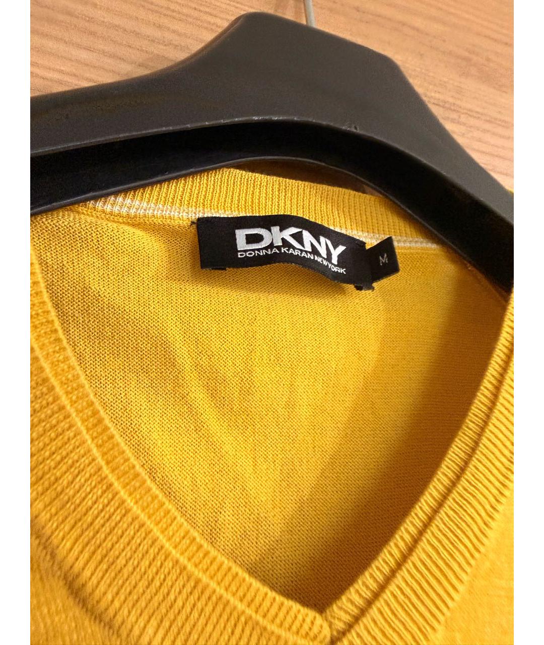 DKNY Желтый хлопковый джемпер / свитер, фото 3