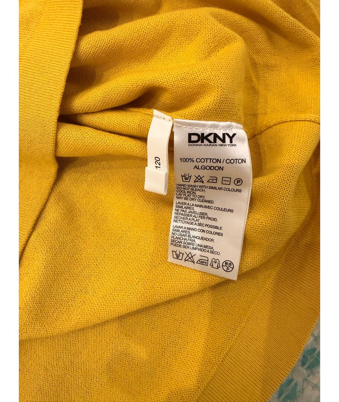DKNY Желтый хлопковый джемпер / свитер, фото 6