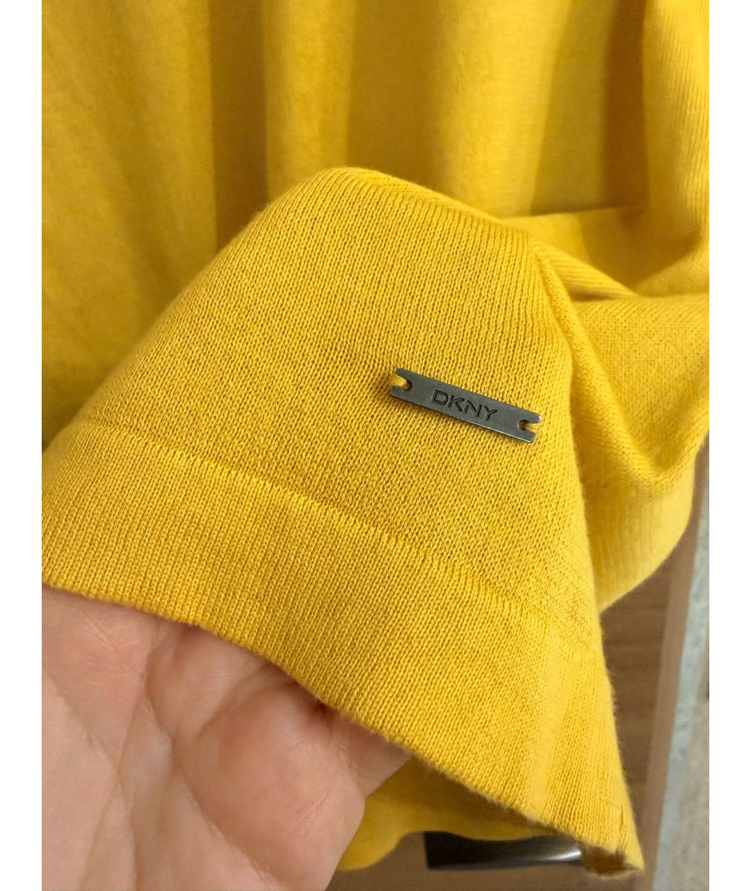 DKNY Желтый хлопковый джемпер / свитер, фото 2