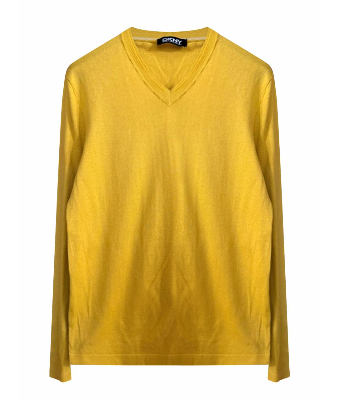 DKNY Желтый хлопковый джемпер / свитер, фото 1