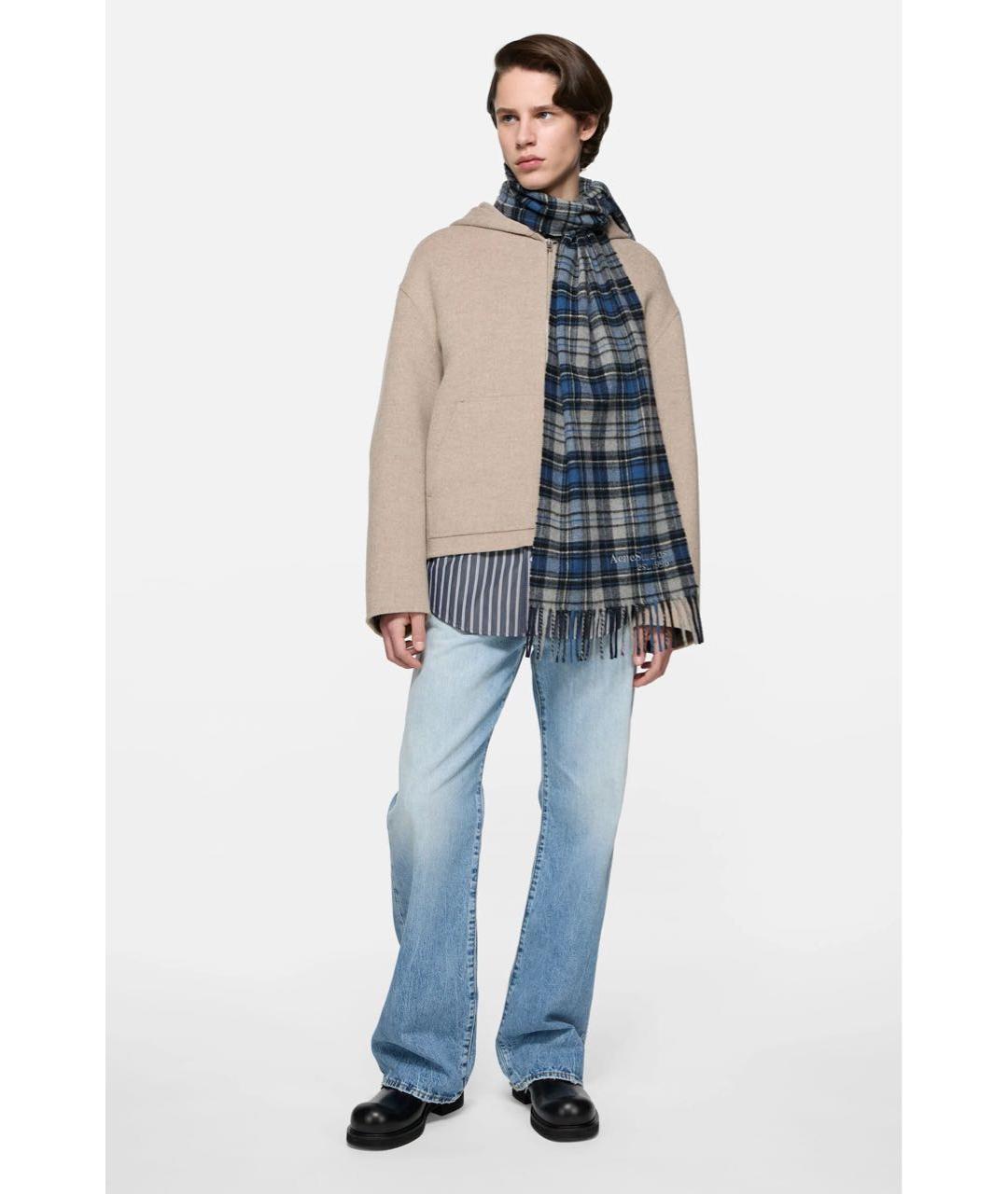 ACNE STUDIOS Темно-синий кашемировый шарф, фото 2