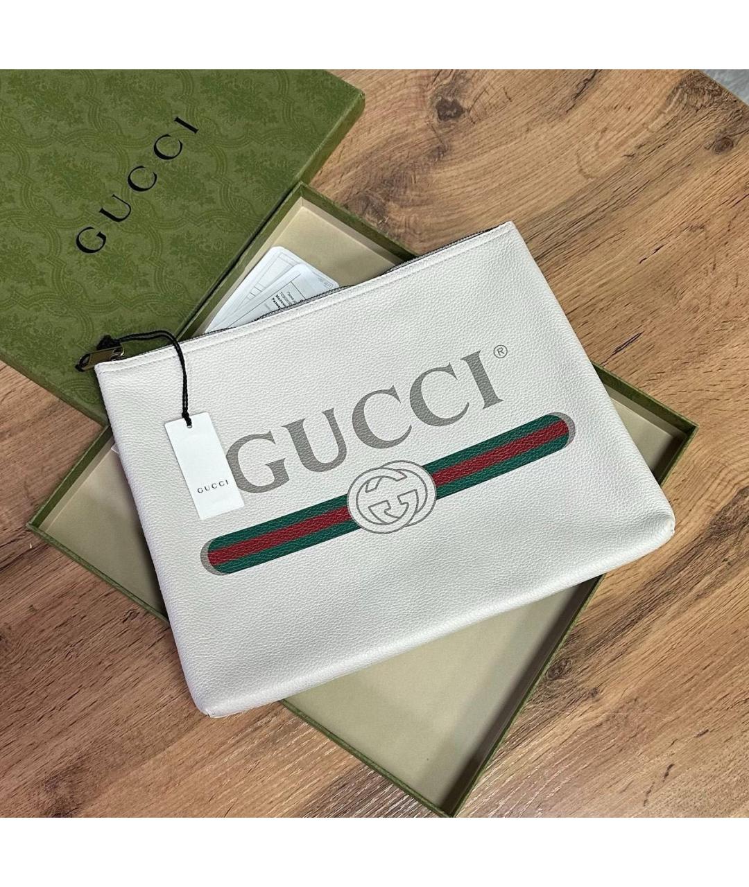 GUCCI Бежевая кожаная папка для документов, фото 5