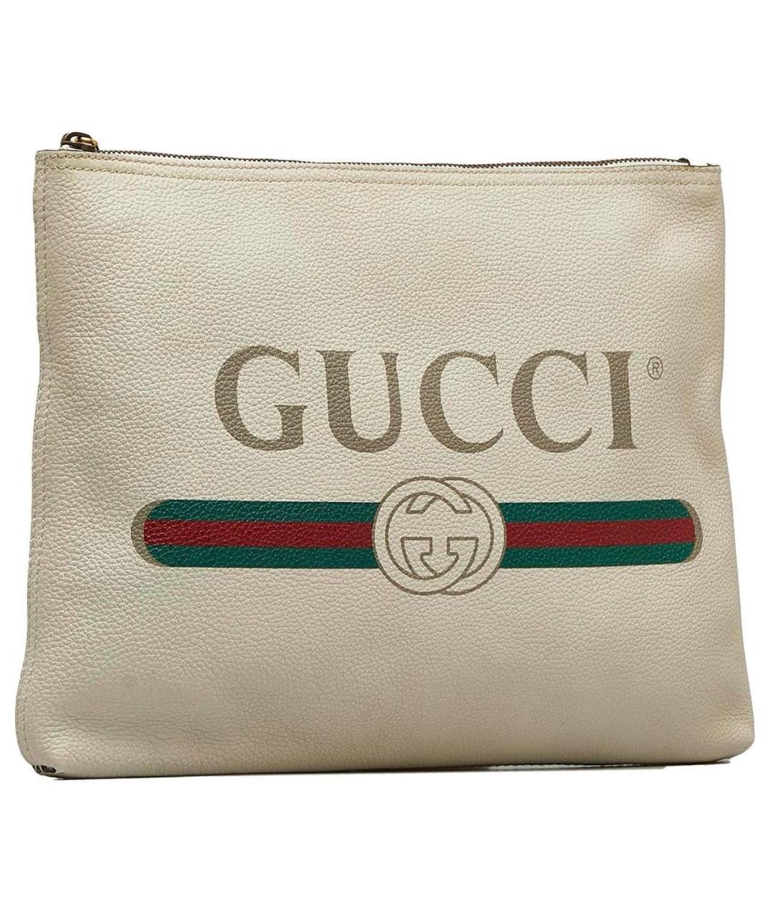 GUCCI Бежевая кожаная папка для документов, фото 3