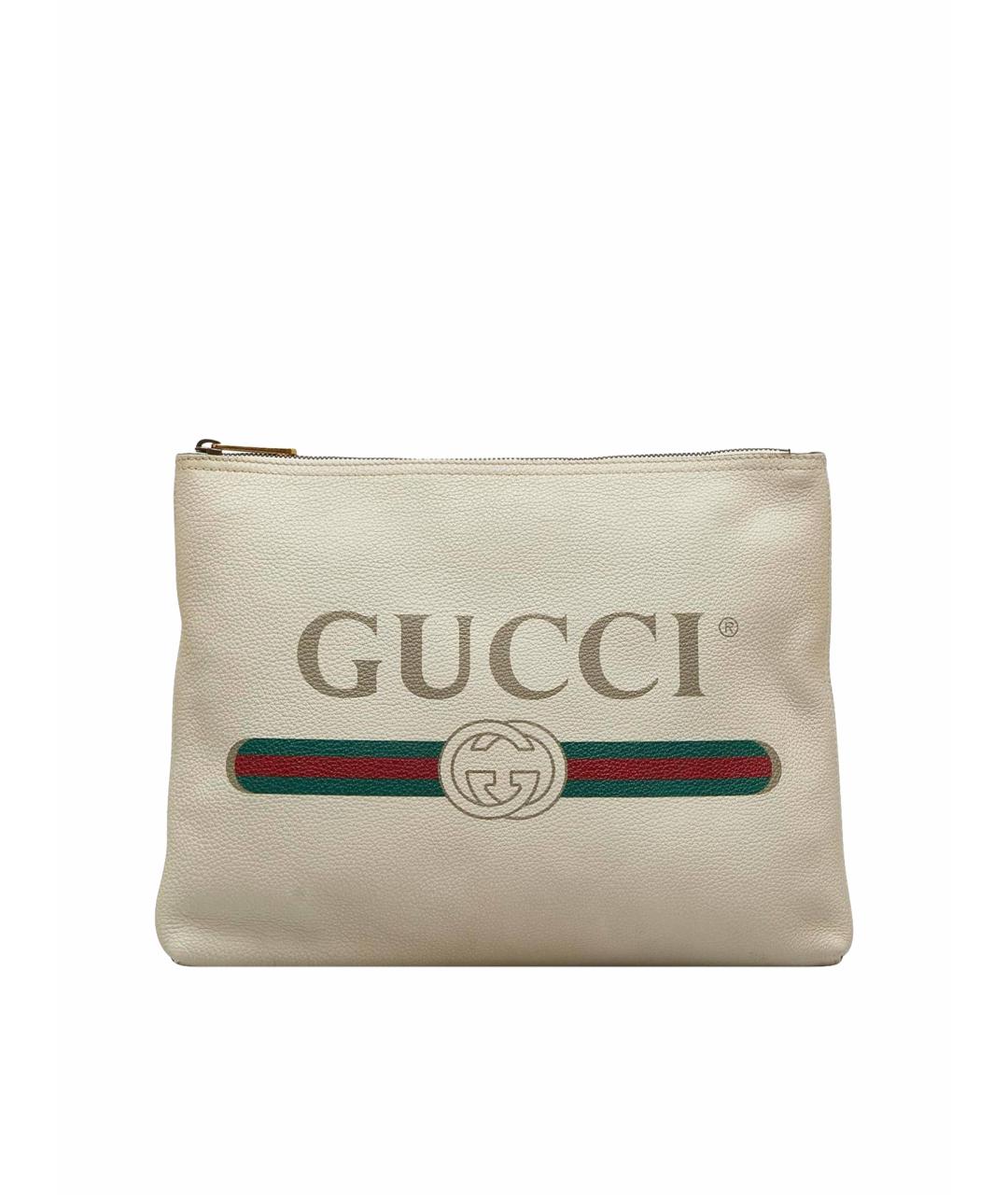 GUCCI Бежевая кожаная папка для документов, фото 1