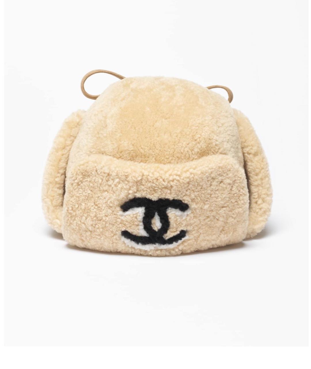 CHANEL Бежевая шапка, фото 2