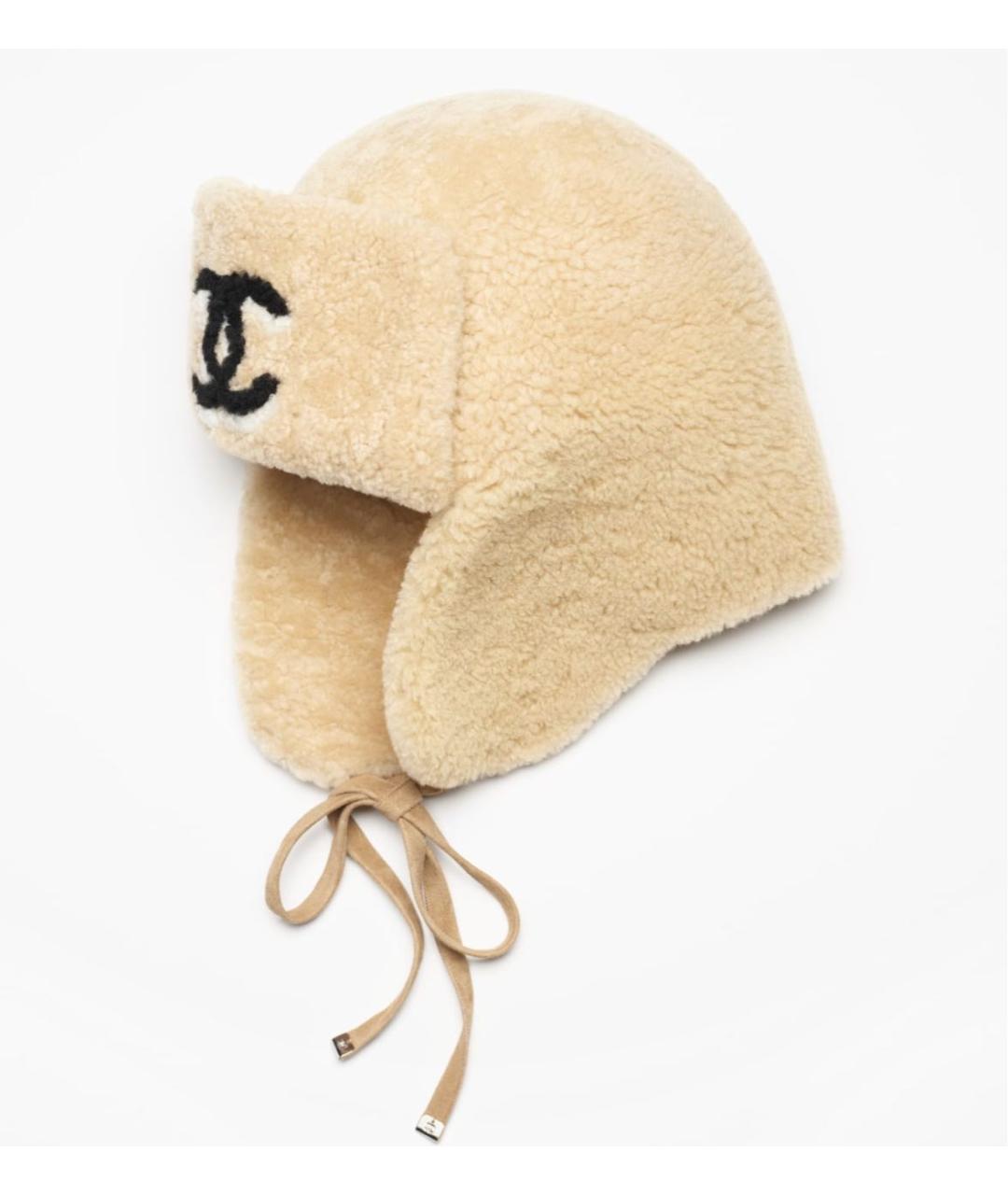 CHANEL Бежевая шапка, фото 4