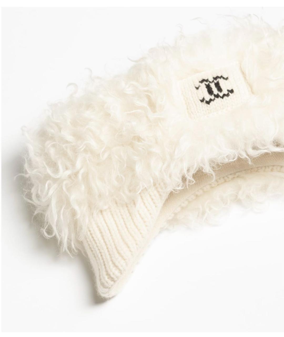 CHANEL Белая шерстяная повязка на голову, фото 2