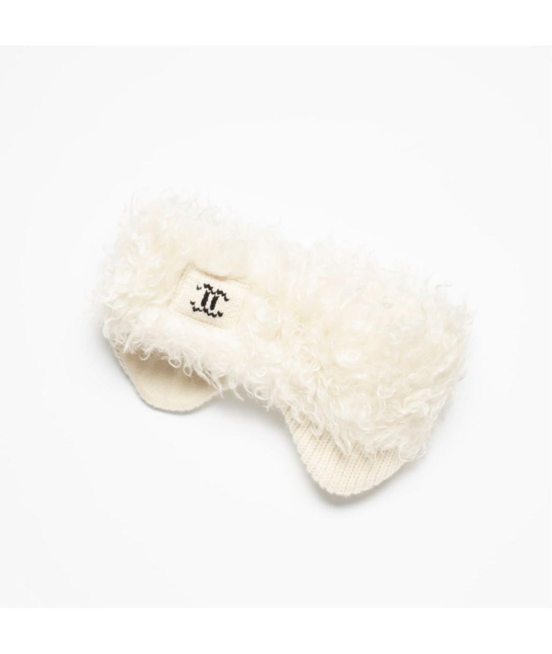 CHANEL Белая шерстяная повязка на голову, фото 4