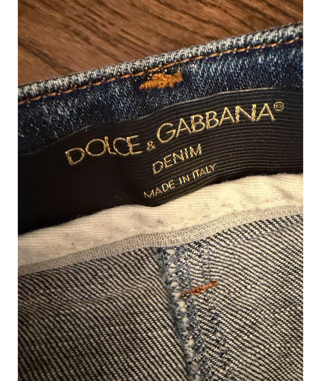 DOLCE&GABBANA Синие хлопковые джинсы клеш, фото 2